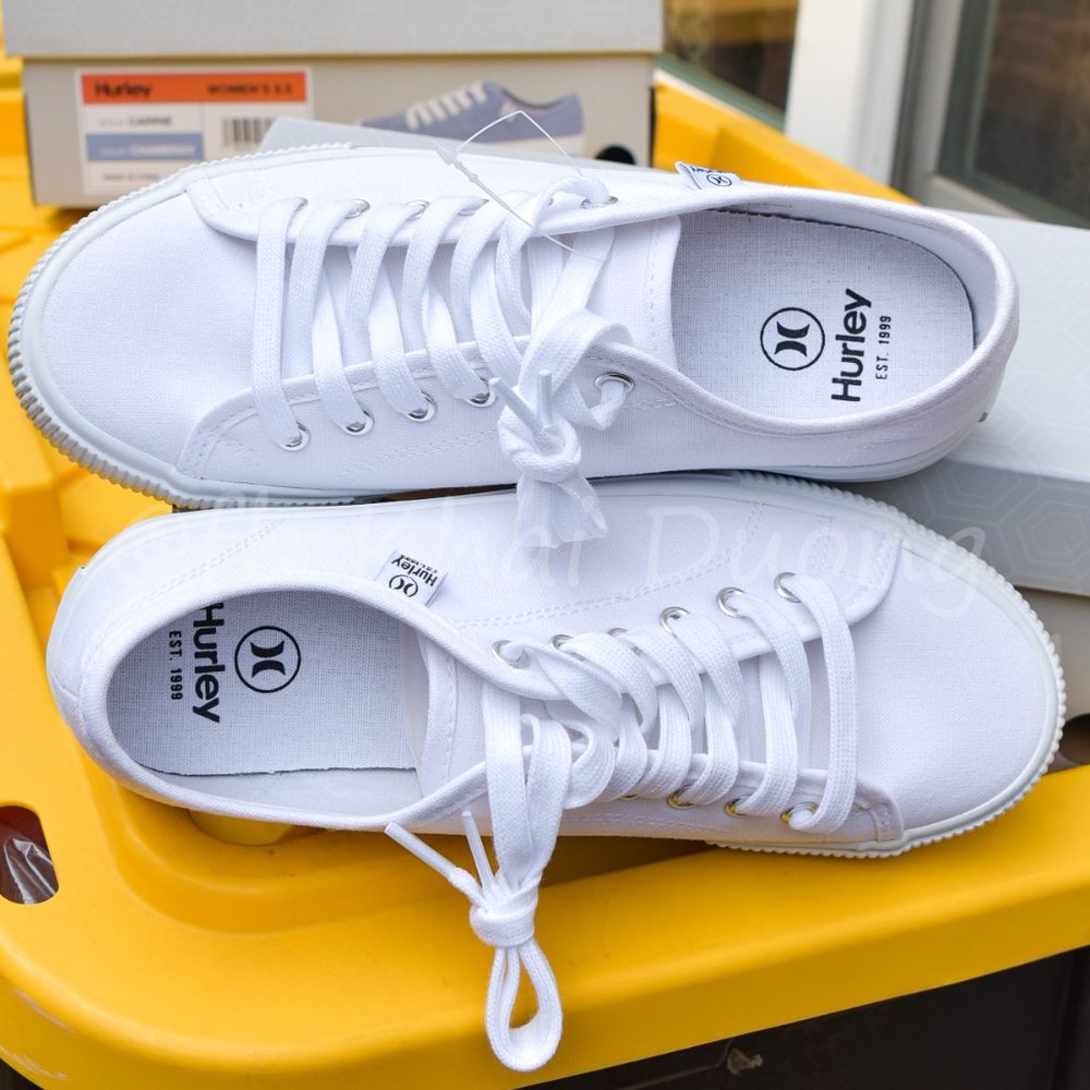 Hurley Ladies' Lace-Up Canvas Shoe‎ White